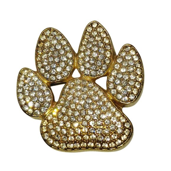 Paw print brooch with CZ stones LOOK dog lovers - Picture 1 of 4